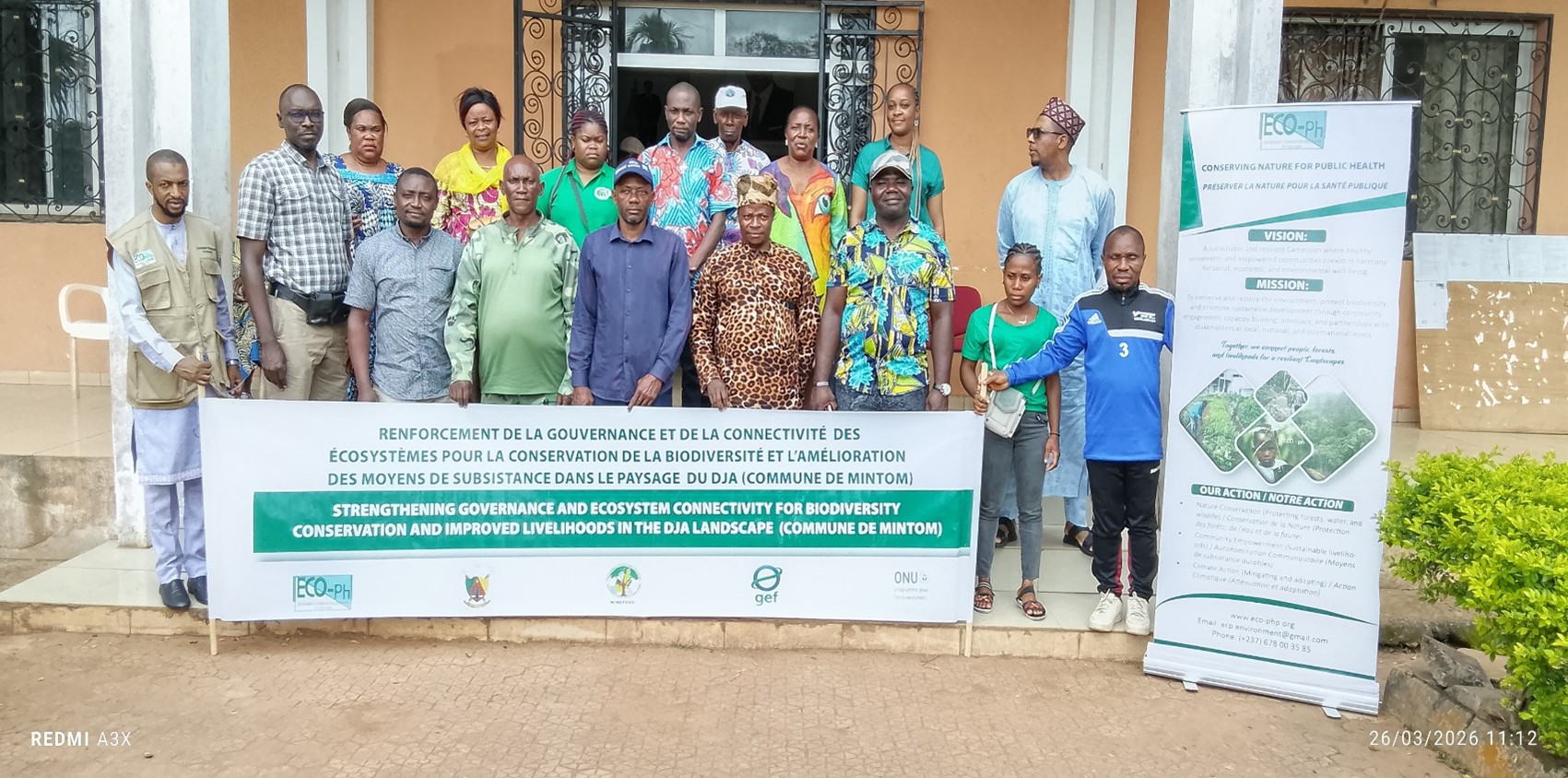 Stakeholders pose at Djoum Council after concertation