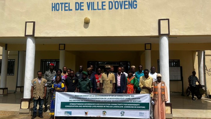 Stakeholders pose at Mintom Council after concertation