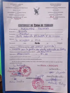 Acknowledgement of gift of land for the Garden of Medicinal Plants